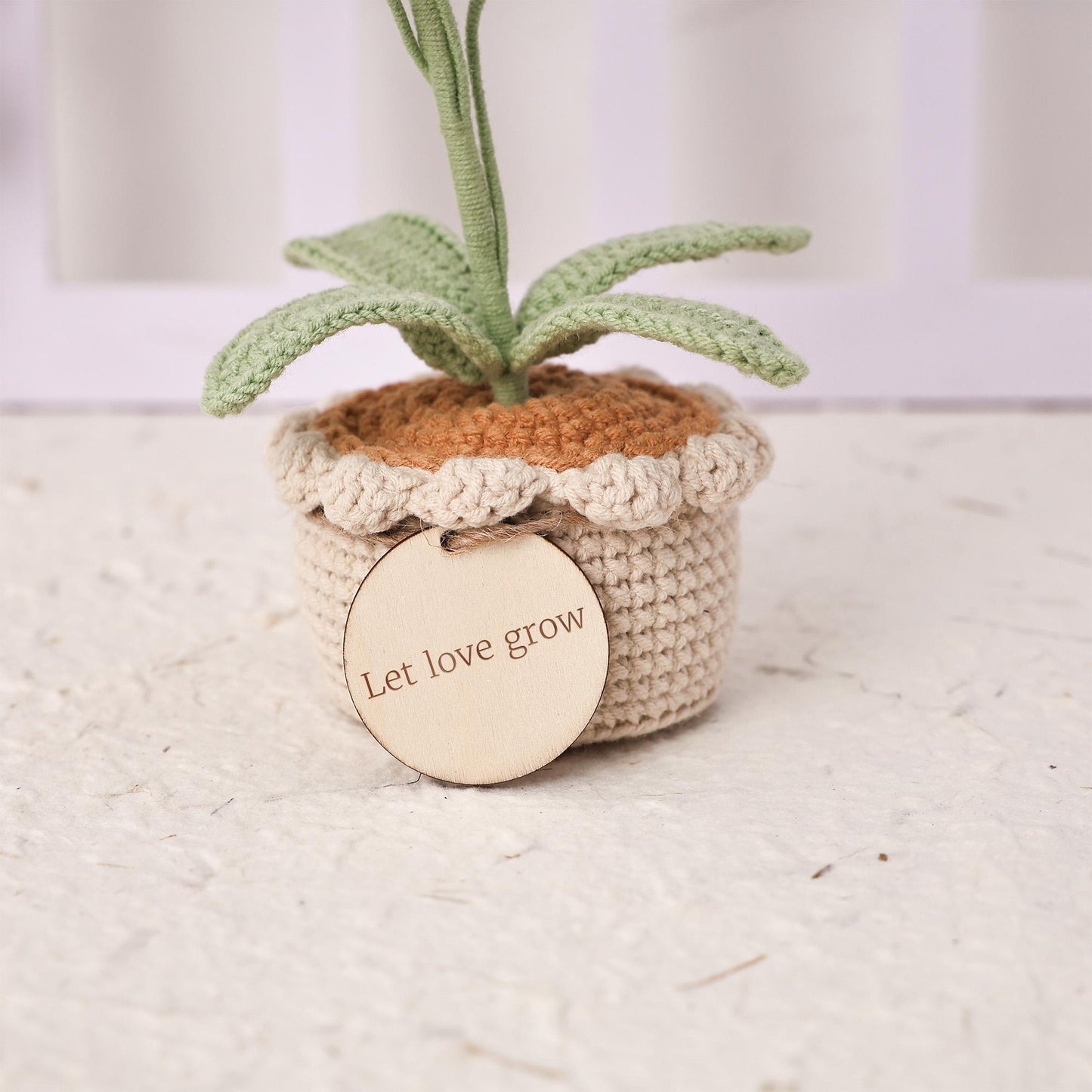 Crochet Flower in Pot, Crochet Lily of the Valley, Crochet Lily, Graduation Gift, Gift for Teacher, Crochet Gift, Teacher Gift Custom Tags