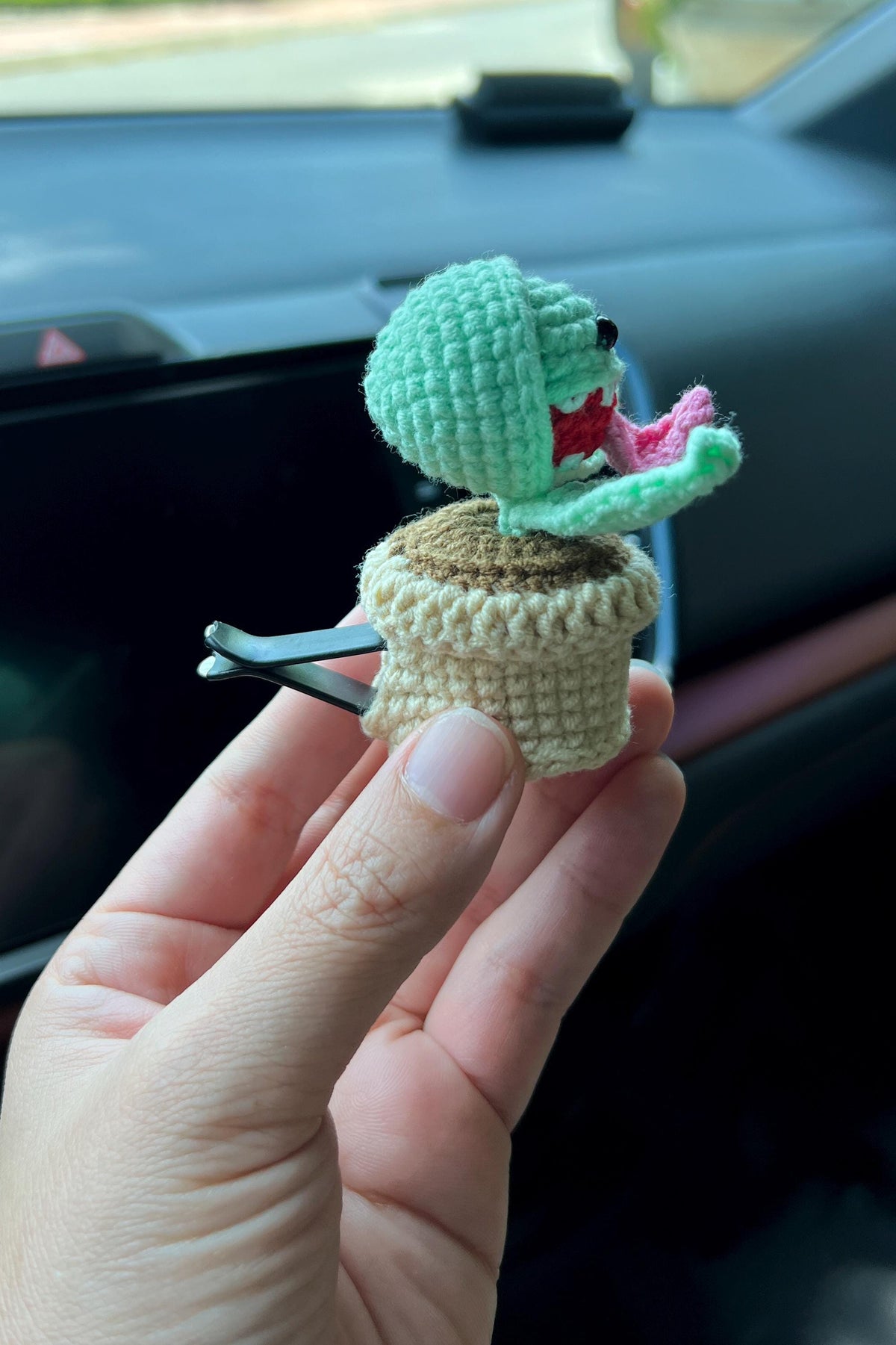 Crochet Snake Car Vent Clip: Halloween Decor, Plant Lover Gift, Crochet Mini Succulent Car Decor, Car Accessories, Car Air Freshener Decor