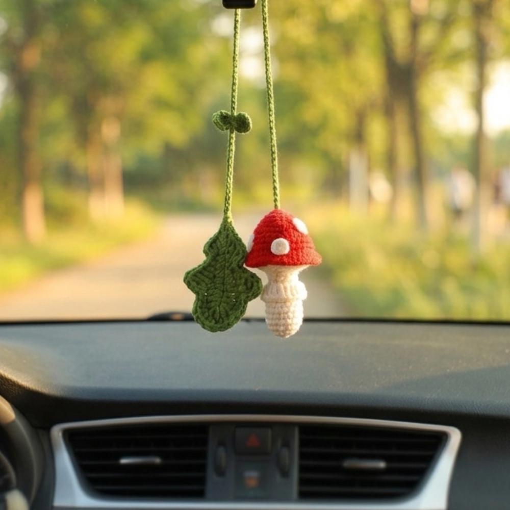 Handmade Crochet Car Charm, Cute Rearview Mirror Hanging, Spring Summer Gift for Women Friend New Car Decor Ornament,Gift for Her