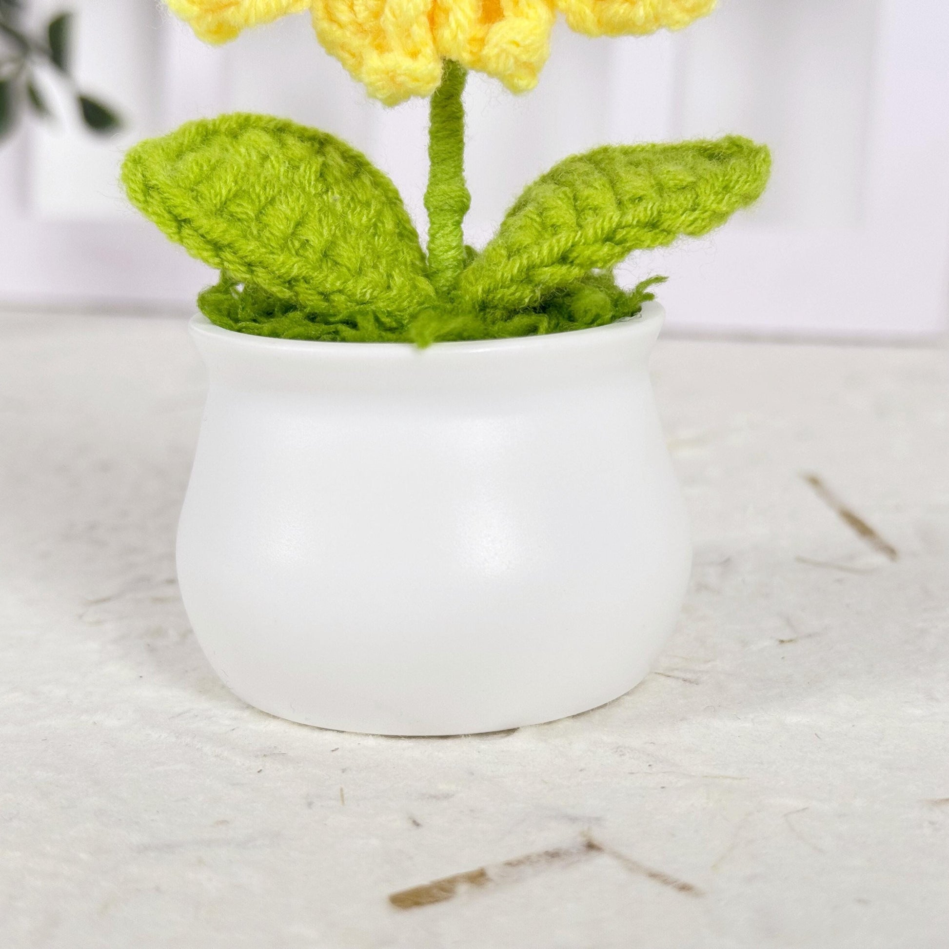 Handmade Finished Crochet Sunflower Pot, Sunflower Decor, Cute Crochet Flower, Crochet Decoration, Home Table Decor, Wedding Decor