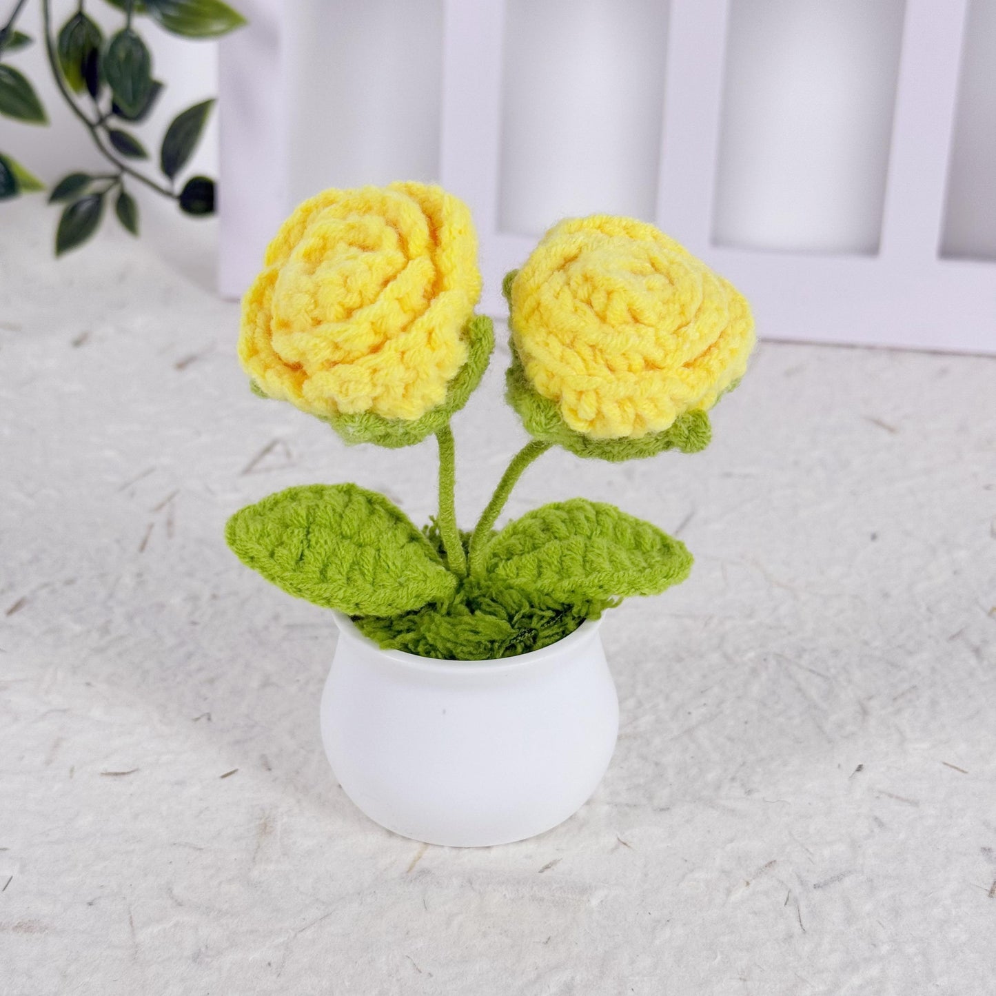 Crochet Rose Flower,Finished Handmade Flowers,Wedding Accessories,Personalized Gift for Lover,Home Decoration,Desk Decoration, Knitted Rose