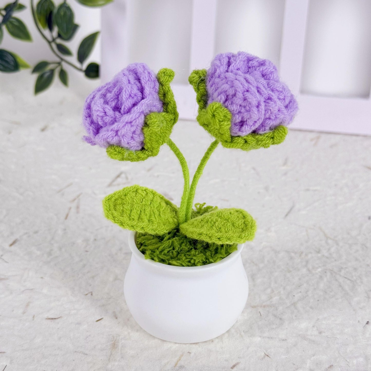Crochet Rose Flower,Finished Handmade Flowers,Wedding Accessories,Personalized Gift for Lover,Home Decoration,Desk Decoration, Knitted Rose