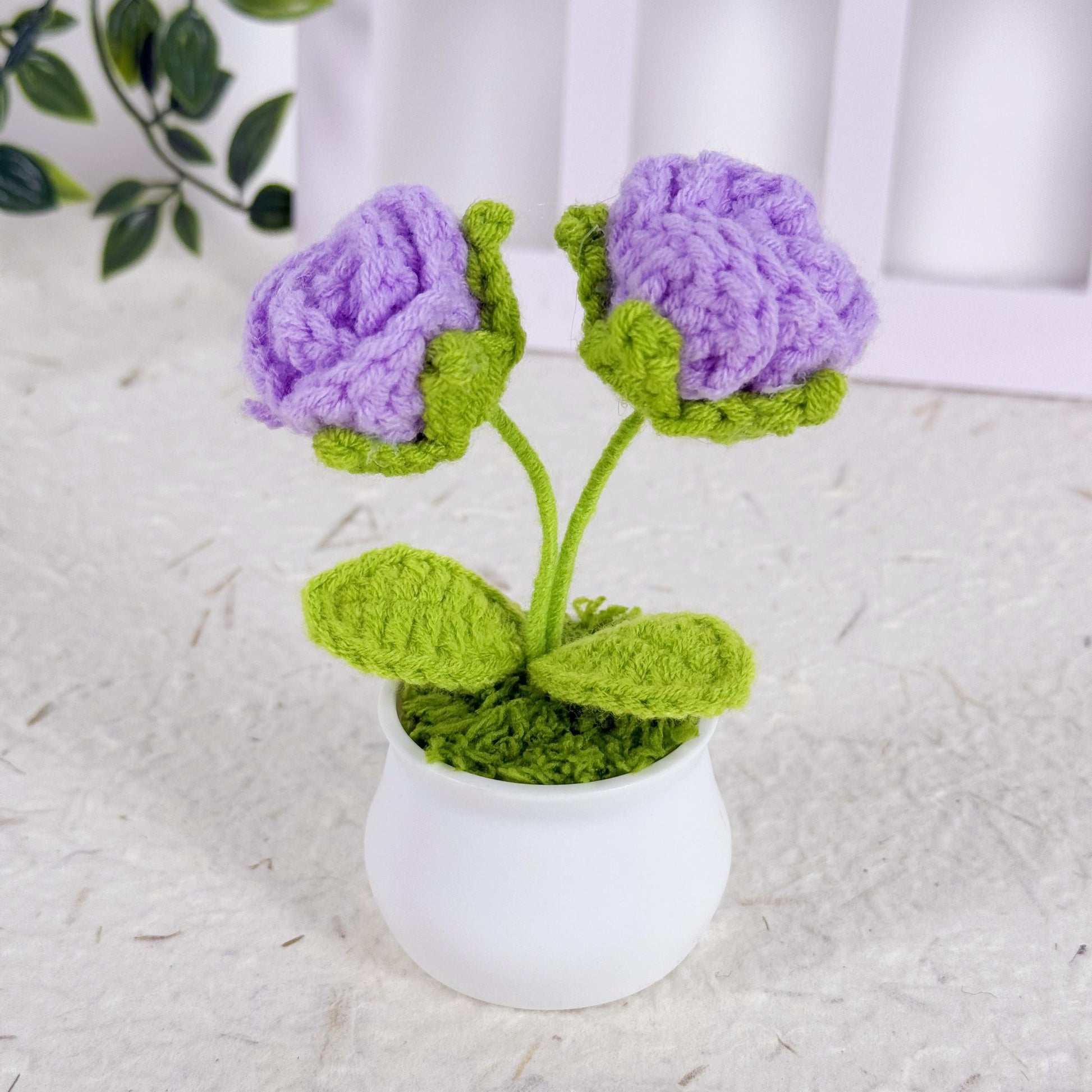 Crochet Rose Flower,Finished Handmade Flowers,Wedding Accessories,Personalized Gift for Lover,Home Decoration,Desk Decoration, Knitted Rose