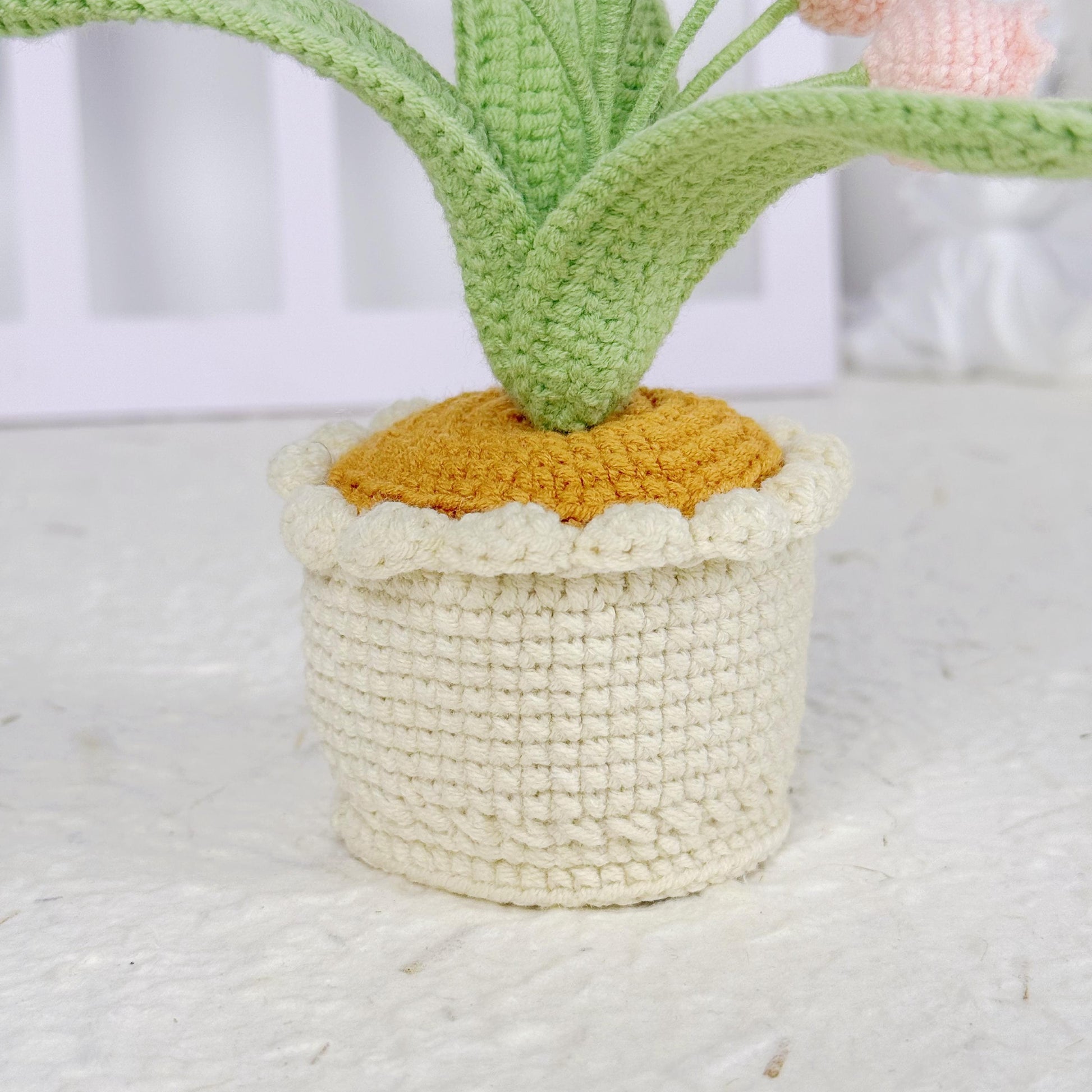 Crochet Flower in Pot, Crochet Lily of the Valley, Crochet Lily, Graduation Gift, Gift for Teacher, Crochet Gift, Teacher Gift Custom Tags