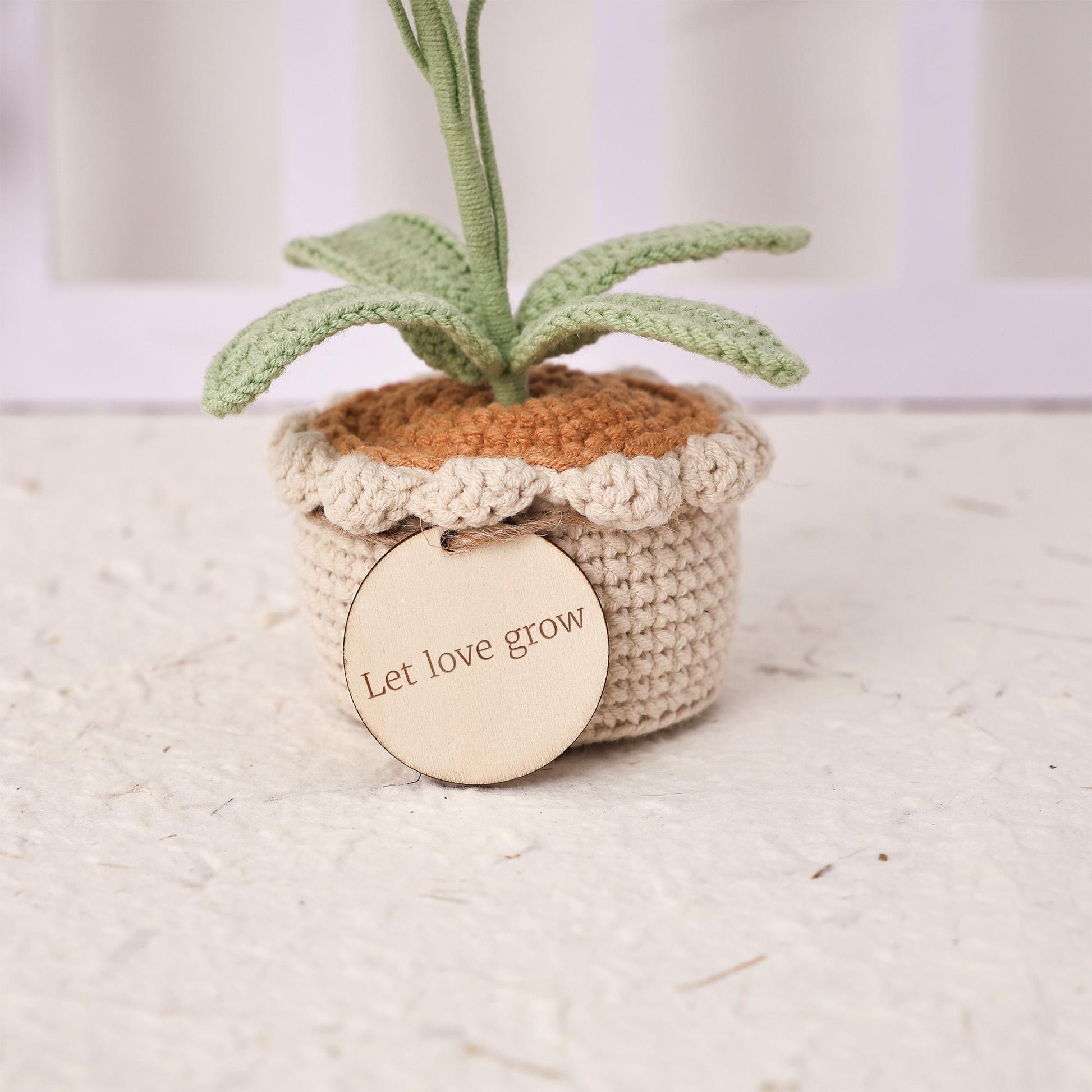 Crochet Flower in Pot, Crochet Lily of the Valley, Crochet Lily, Graduation Gift, Gift for Teacher, Crochet Gift, Teacher Gift Custom Tags