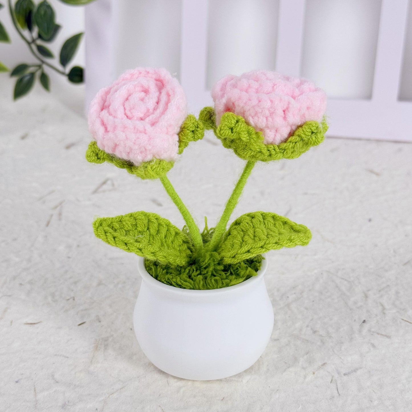 Crochet Rose Flower,Finished Handmade Flowers,Wedding Accessories,Personalized Gift for Lover,Home Decoration,Desk Decoration, Knitted Rose