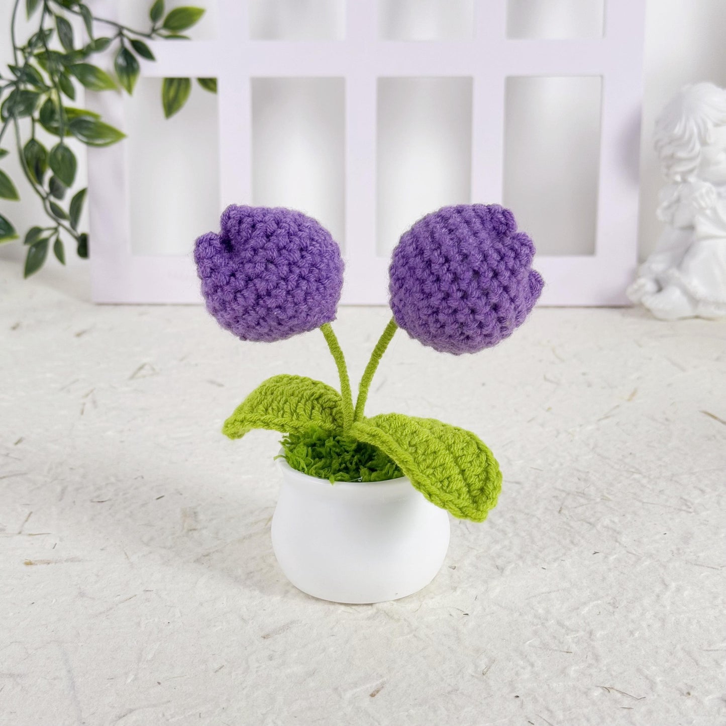Handmade Crochet Tulip Flower Pot, Crochet Tulip Flower, Finished Handmade Flowers,Personalized Gift for Lover, Home Decoration, Desk Decor