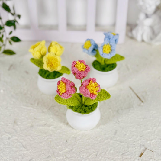 Handmade Crochet Lily Of The Valley, Knitted Flowers Bouquet, Graduation, Birthday, Anniversaries Gift, Desktop Accessory, Home Decor