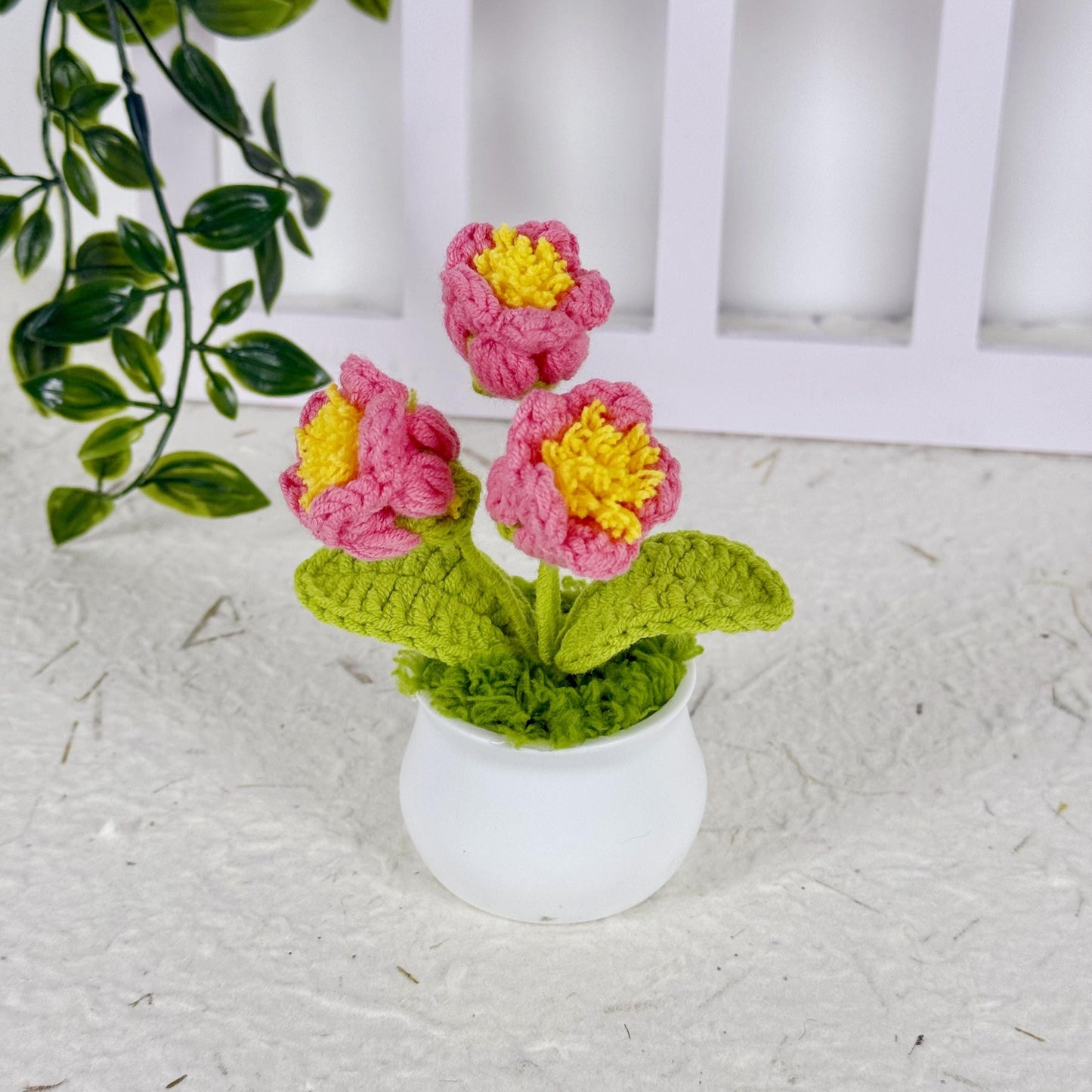 Handmade Crochet Lily Of The Valley, Knitted Flowers Bouquet, Graduation, Birthday, Anniversaries Gift, Desktop Accessory, Home Decor