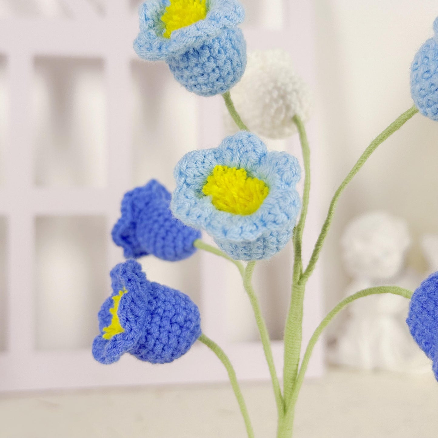 Crochet Flower in Pot, Crochet Lily of the Valley, Crochet Lily, Graduation Gift, Birthday Gift, Gift for Her with Custom Tags, Crochet Gift