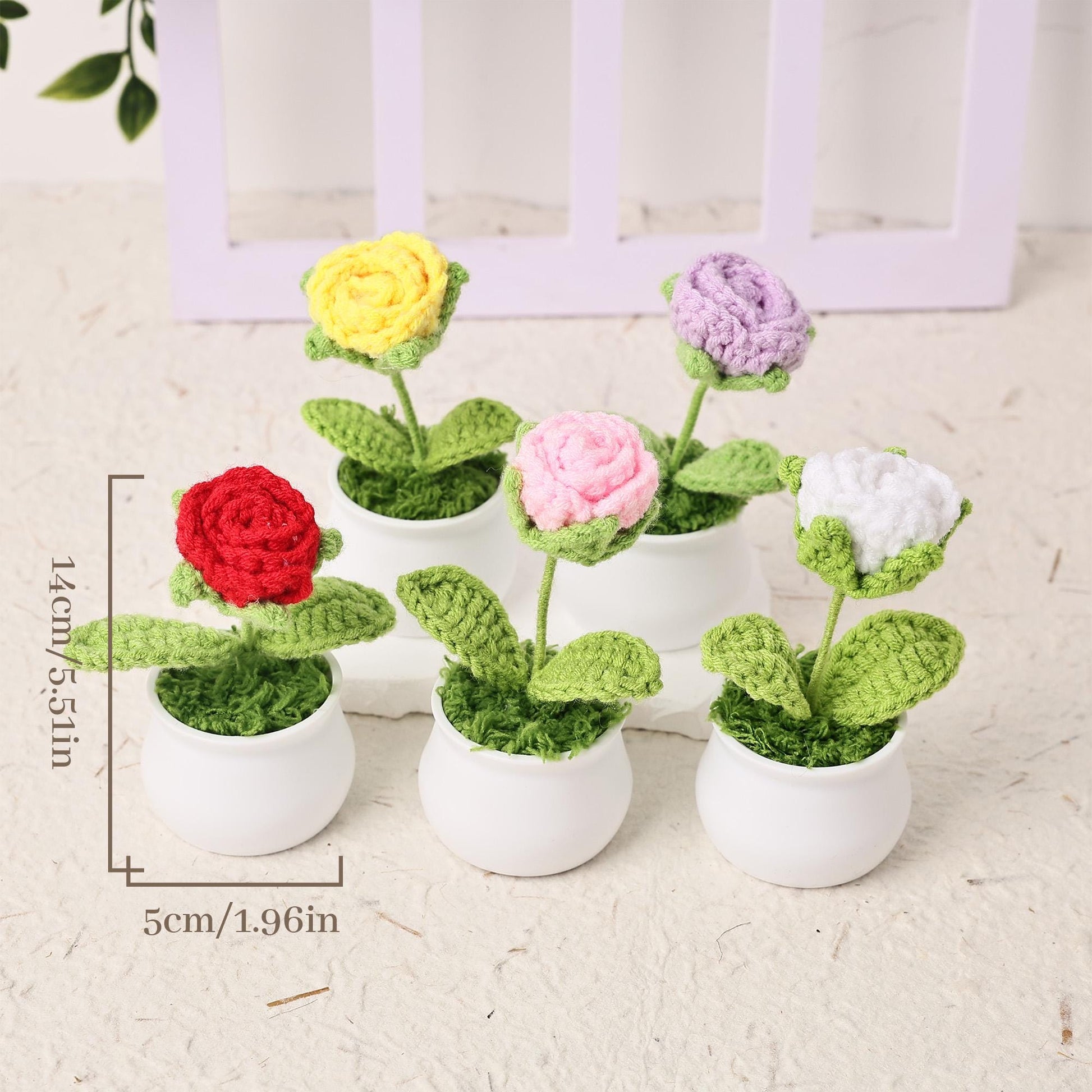 Personalized Cute Crochet Rose Plants, Teache Gift, Grow with Love, Thank You Gift, Gift for Mother, Crochet Flower Gift, Flower Bouquets