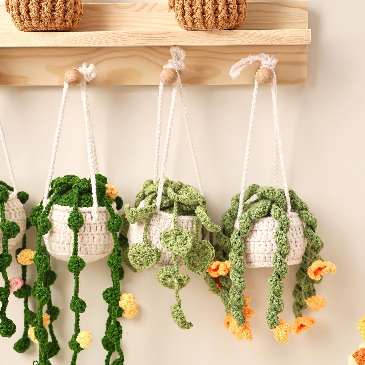 Finished Crochet Plant,Hanging Basket Crochet,Sunflower Basket Crochet,Crochet Plant Basket,Cute Home Decor,Housewarming Gift