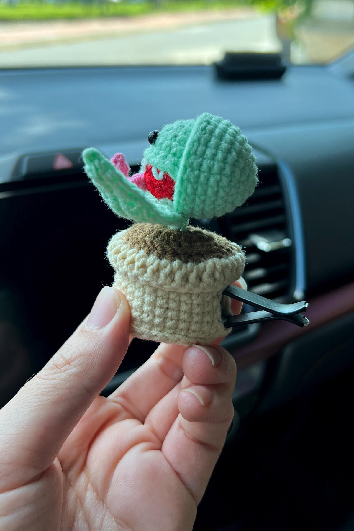 Crochet Snake Car Vent Clip: Halloween Decor, Plant Lover Gift, Crochet Mini Succulent Car Decor, Car Accessories, Car Air Freshener Decor