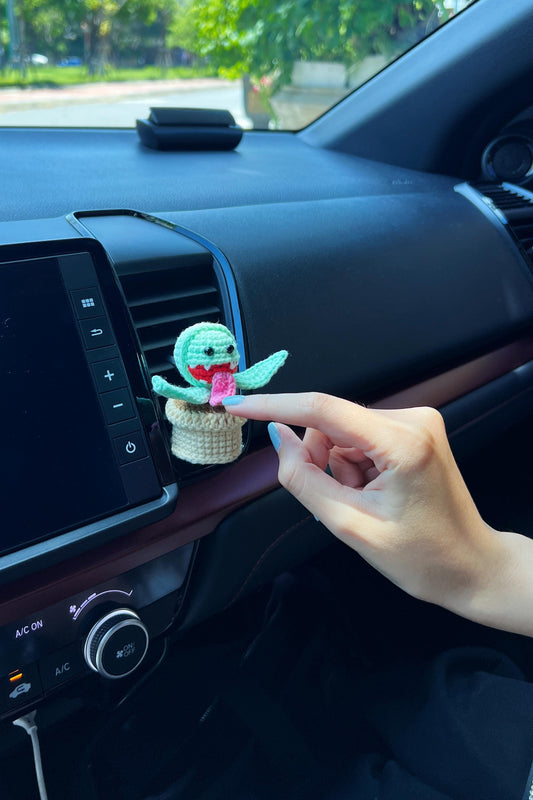 Crochet Snake Car Vent Clip: Halloween Decor, Plant Lover Gift, Crochet Mini Succulent Car Decor, Car Accessories, Car Air Freshener Decor