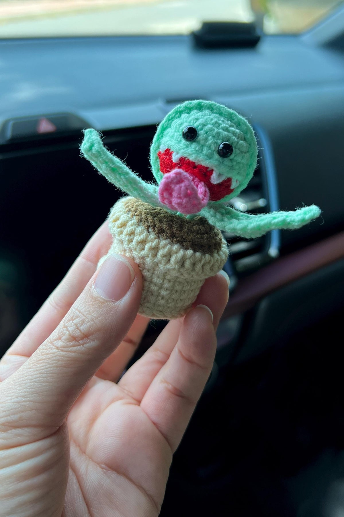 Crochet Snake Car Vent Clip: Halloween Decor, Plant Lover Gift, Crochet Mini Succulent Car Decor, Car Accessories, Car Air Freshener Decor