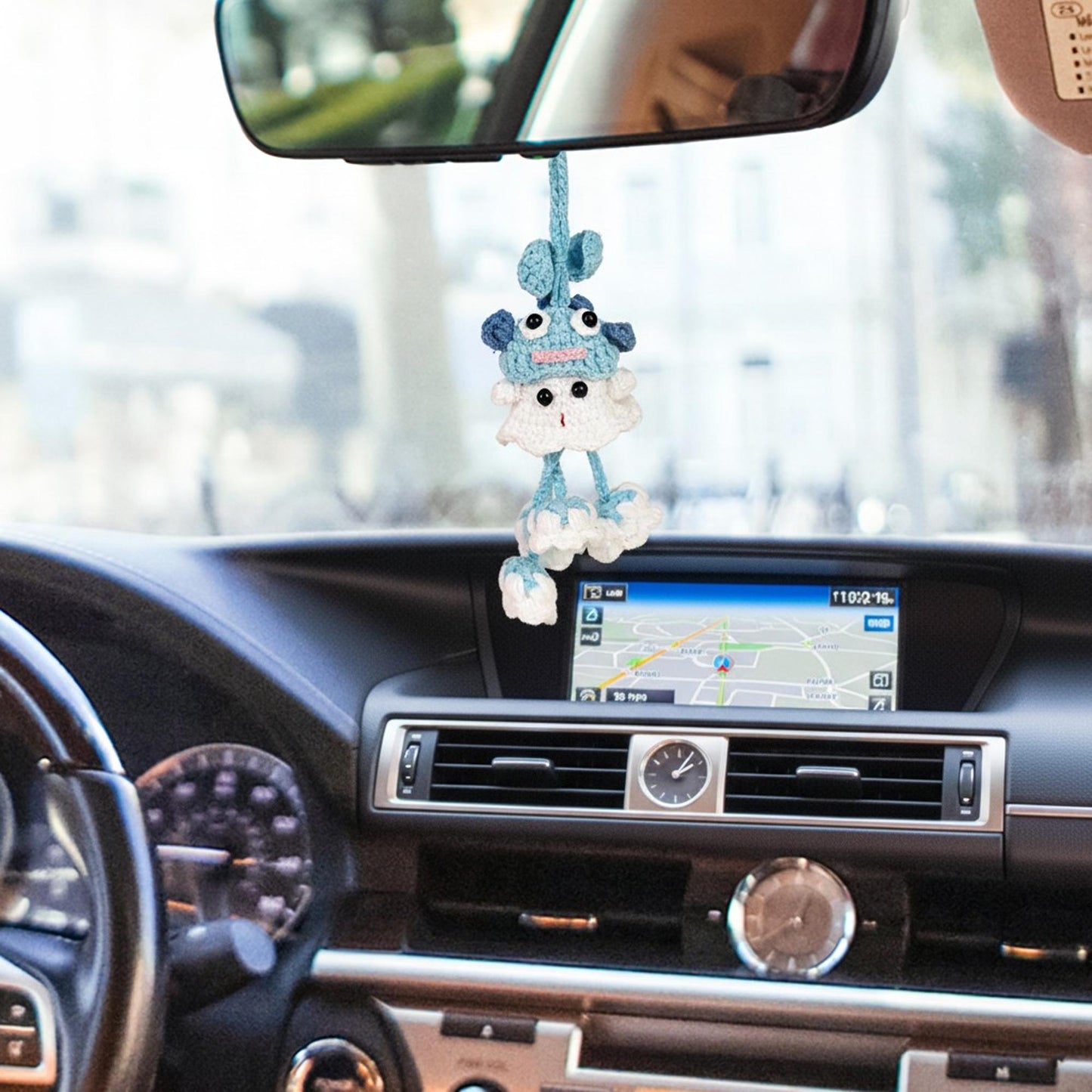 Handmade Crochet Ghost Car Charm, Crochet Ghost Car Hanging, Ghost Car Charm, Halloween Car Accessory, Halloween Crochet Halloween Gift