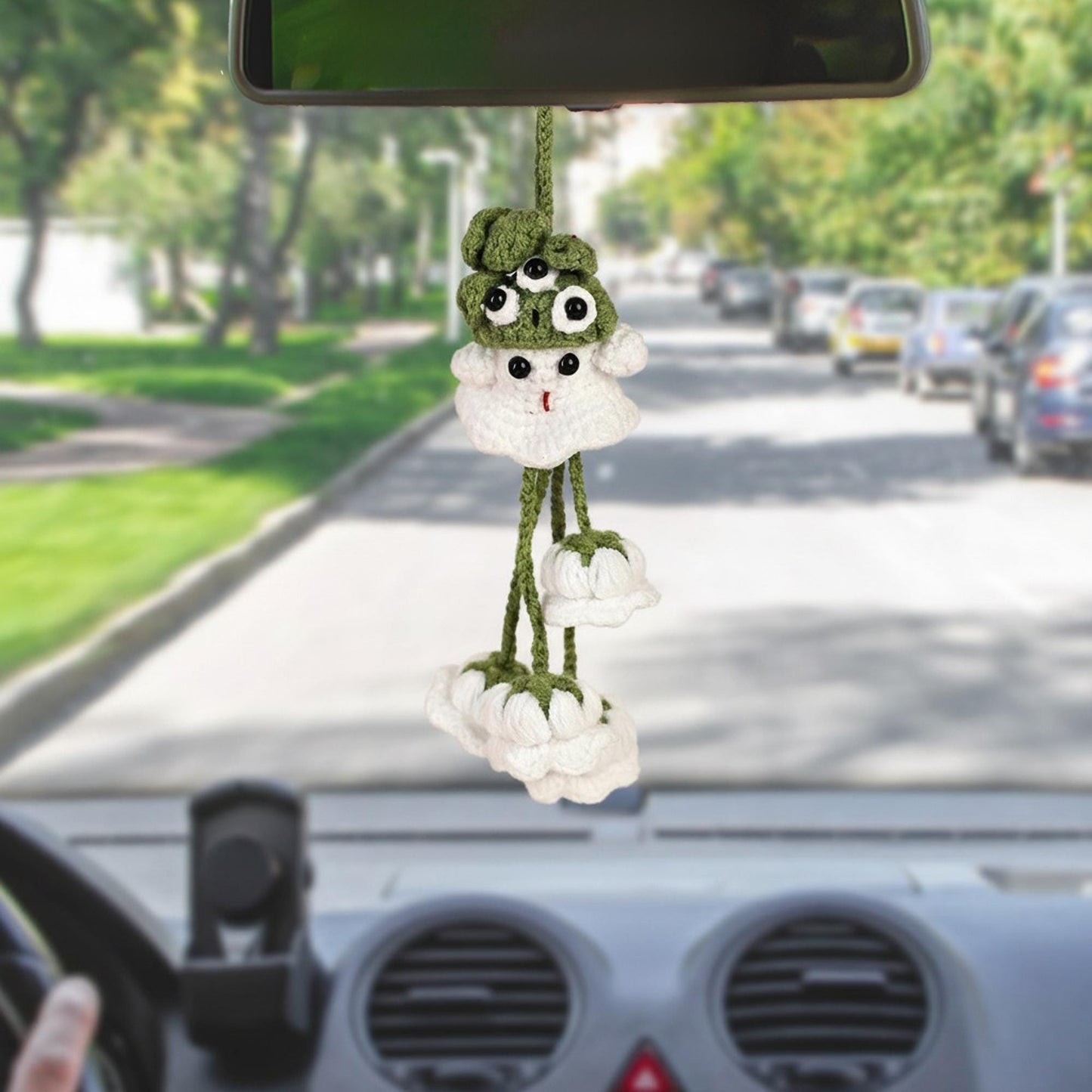 Handmade Crochet Ghost Car Charm, Crochet Ghost Car Hanging, Ghost Car Charm, Halloween Car Accessory, Halloween Crochet Halloween Gift