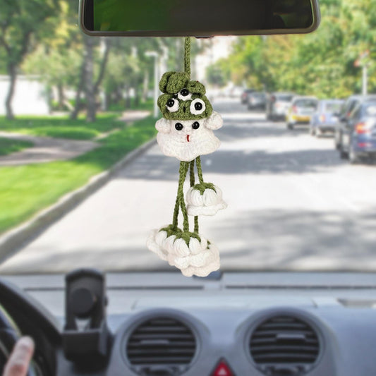 Handmade Crochet Ghost Car Charm, Crochet Ghost Car Hanging, Ghost Car Charm, Halloween Car Accessory, Halloween Crochet Halloween Gift