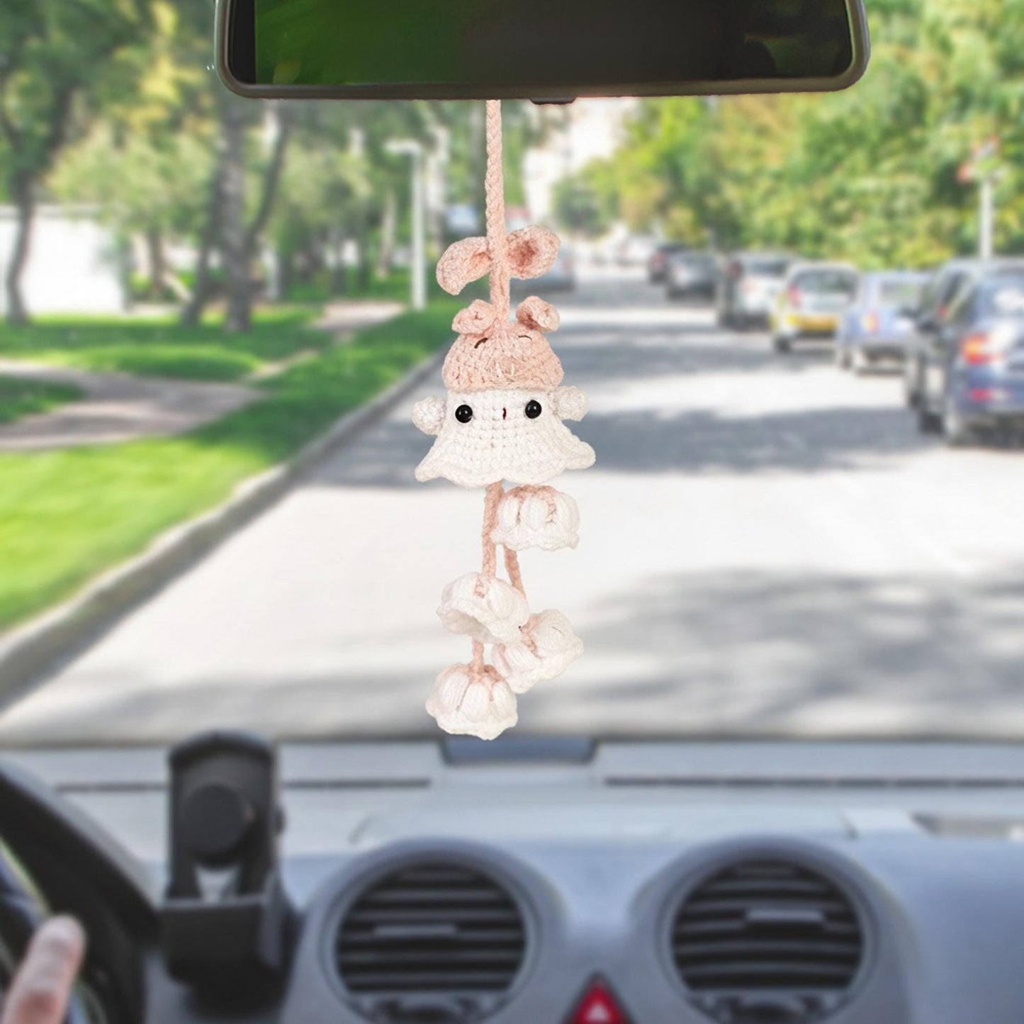Halloween Hanging Crochet Handmade Crochet Ghost Car Charm Crochet Ghost Car Hanging Ghost Car Charm Halloween Car Accessory Halloween Gift