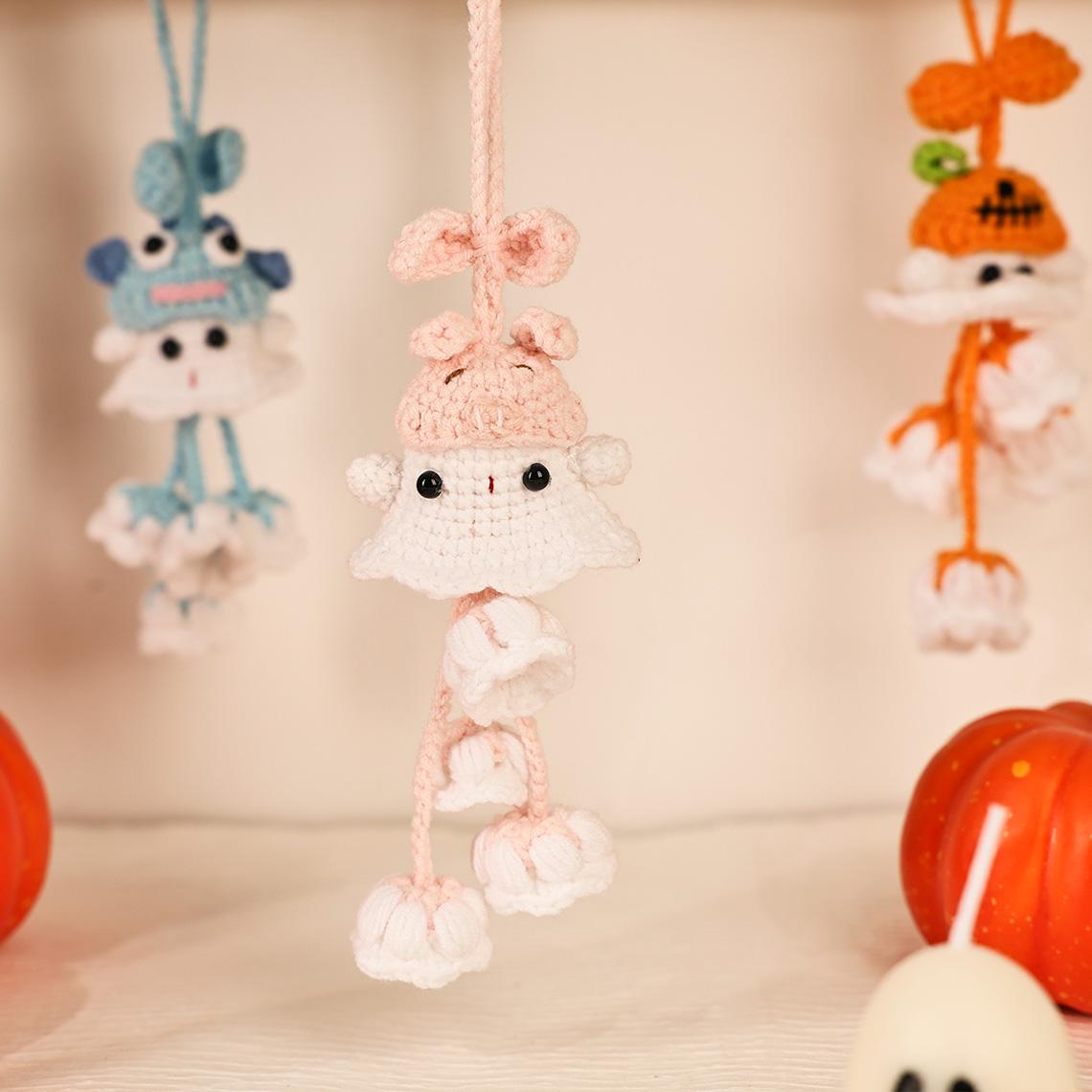 Halloween Hanging Crochet Handmade Crochet Ghost Car Charm Crochet Ghost Car Hanging Ghost Car Charm Halloween Car Accessory Halloween Gift
