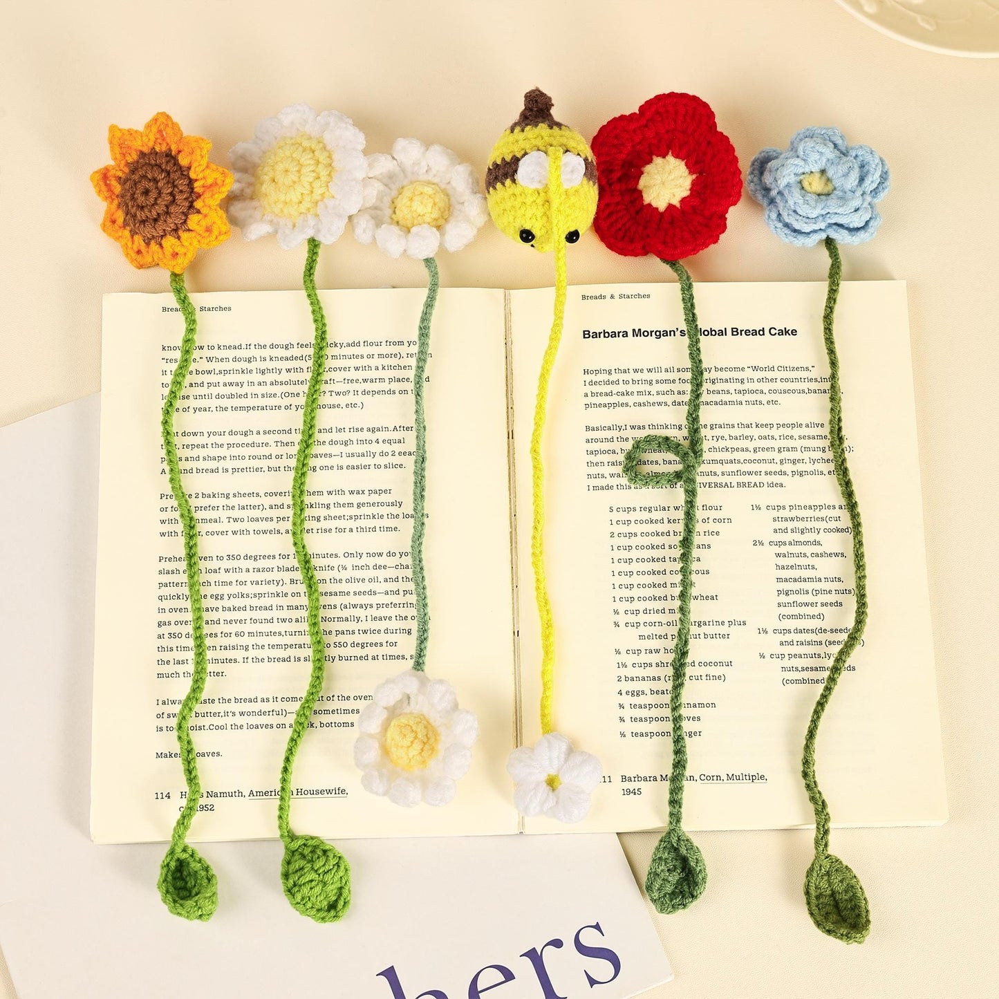 Crochet Bookmark, Crochet Flowers Bookmark, Crochet Bee Bookmark, Crochet Sunflower Bookmark, Crochet Daisy Bookmark, Gift for Book Lovers