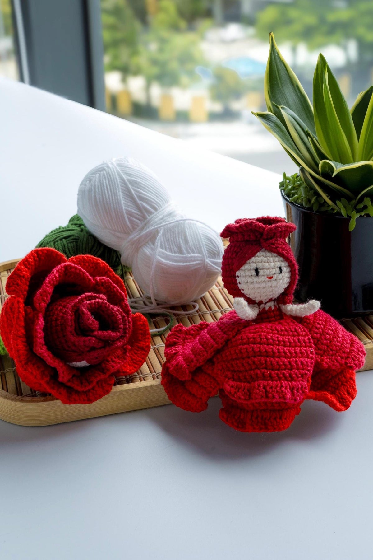 Crochet Rose Doll, Reversible Amigurumi Flower Princess, Valentine's Gift, Mother’ Day Gift, Gift For Her - Mom