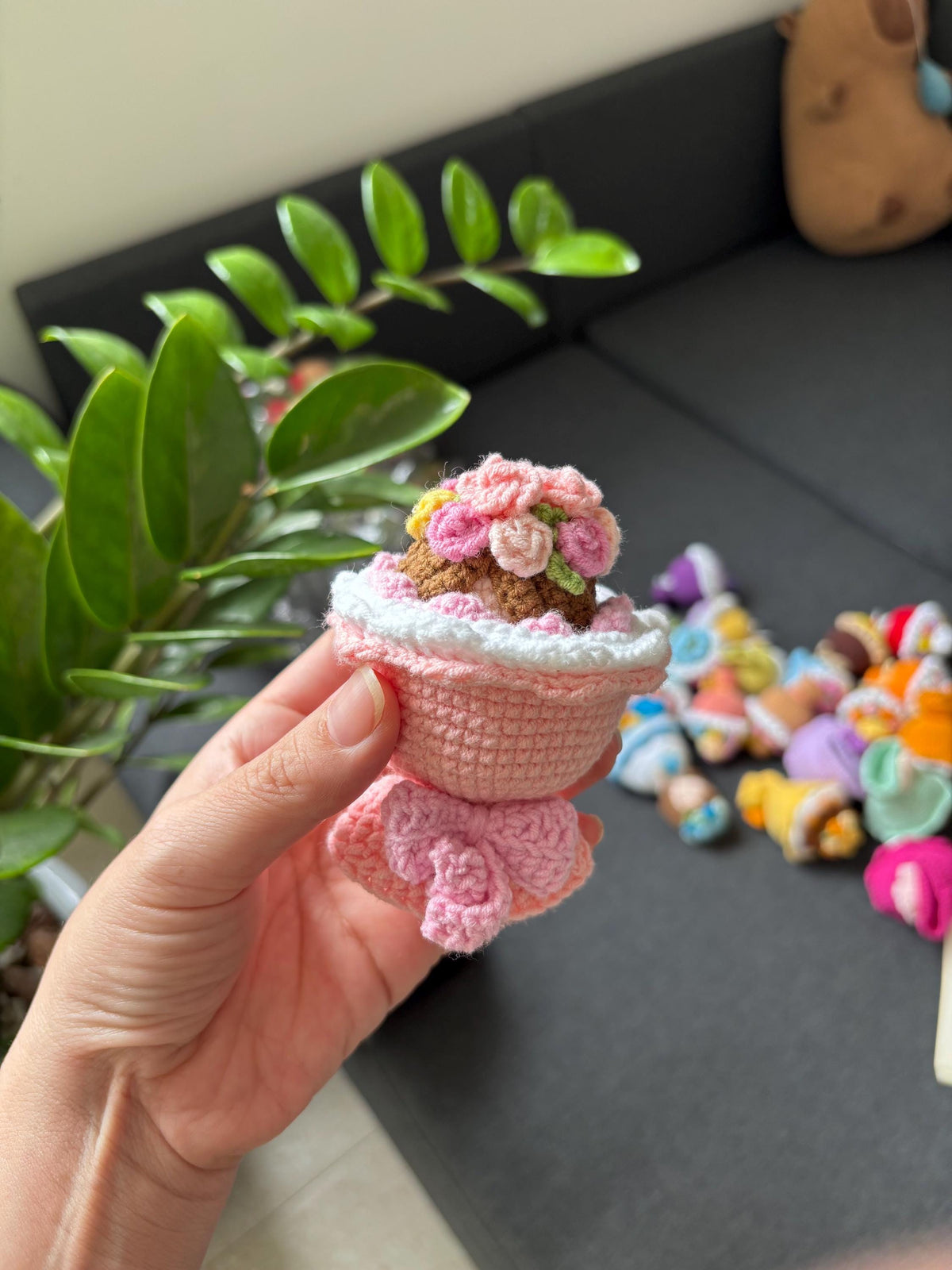 Reversible Crochet Flower Princess Doll, Handmade Flower Bouquet, 2-in-1 Doll & Flower Gift,  Cute Handmade Doll, Gift for Mom Daughter