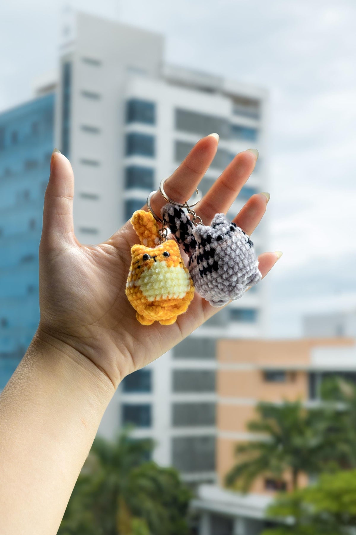 Buy 2 Get 1 Crochet mini cat keychain, Cute Gift for Cat Lovers, Car Keyring, Soft Chubby Kitty Amigurumi, Crochet Cat Stuffed Animal