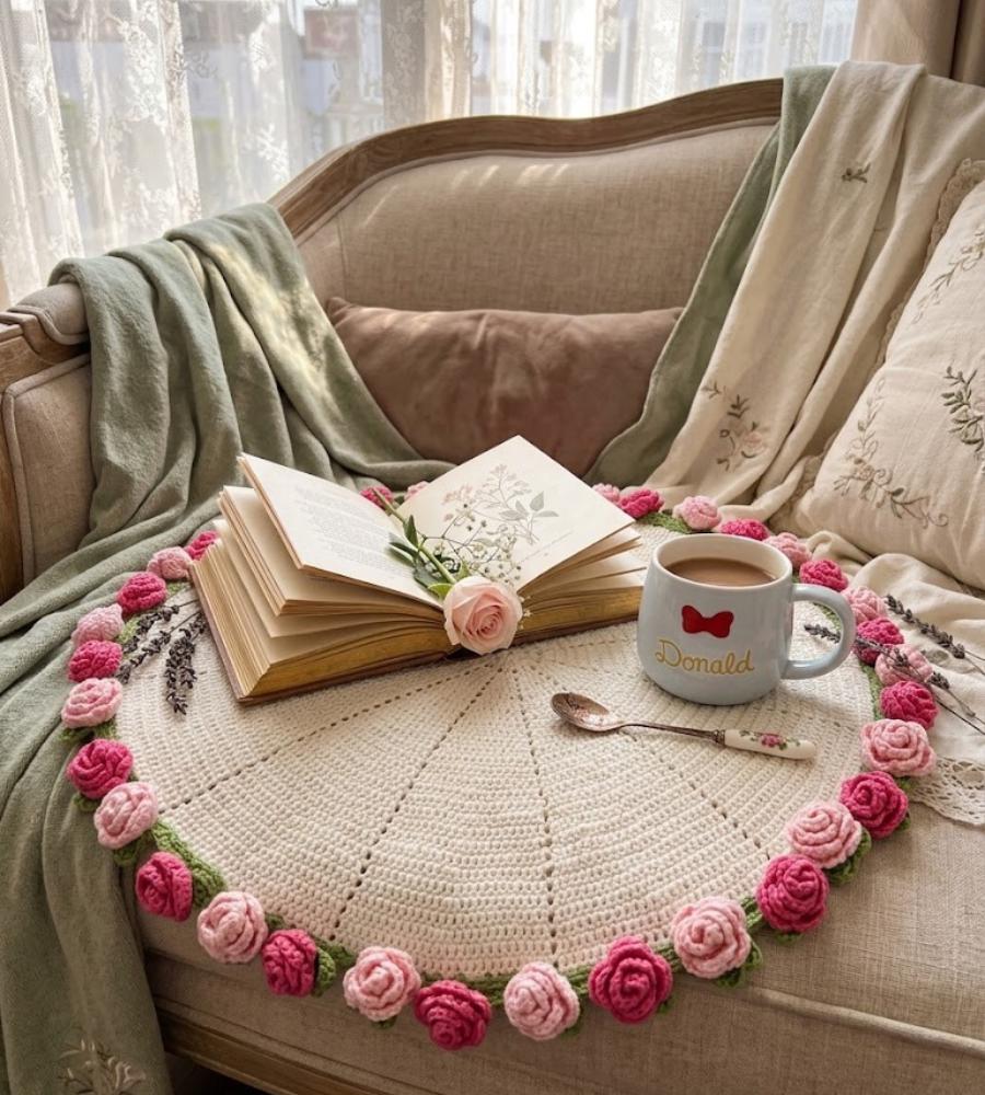Crochet Flower Bouquet Blanket, Handmade Crochet Rose Bouquet Blanket, Mother’s Day Gift, Wedding Gift, Gift For Her, Valentines Gift