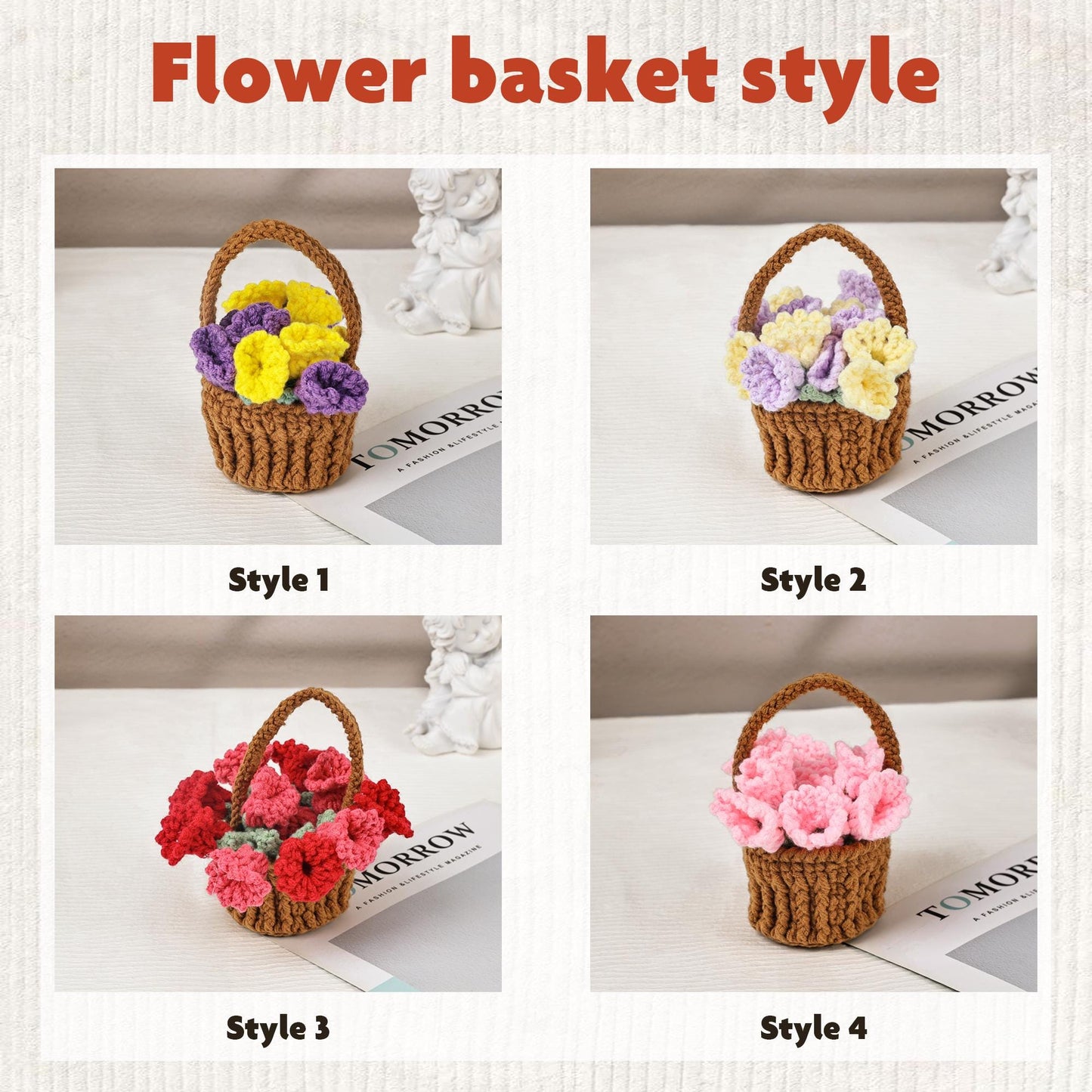 Mother’s Day Crochet Flower Coaster, Handmade Floral Coaster Set, Cute Table Decor, Gift for Mom, Coffee Coaster Gift