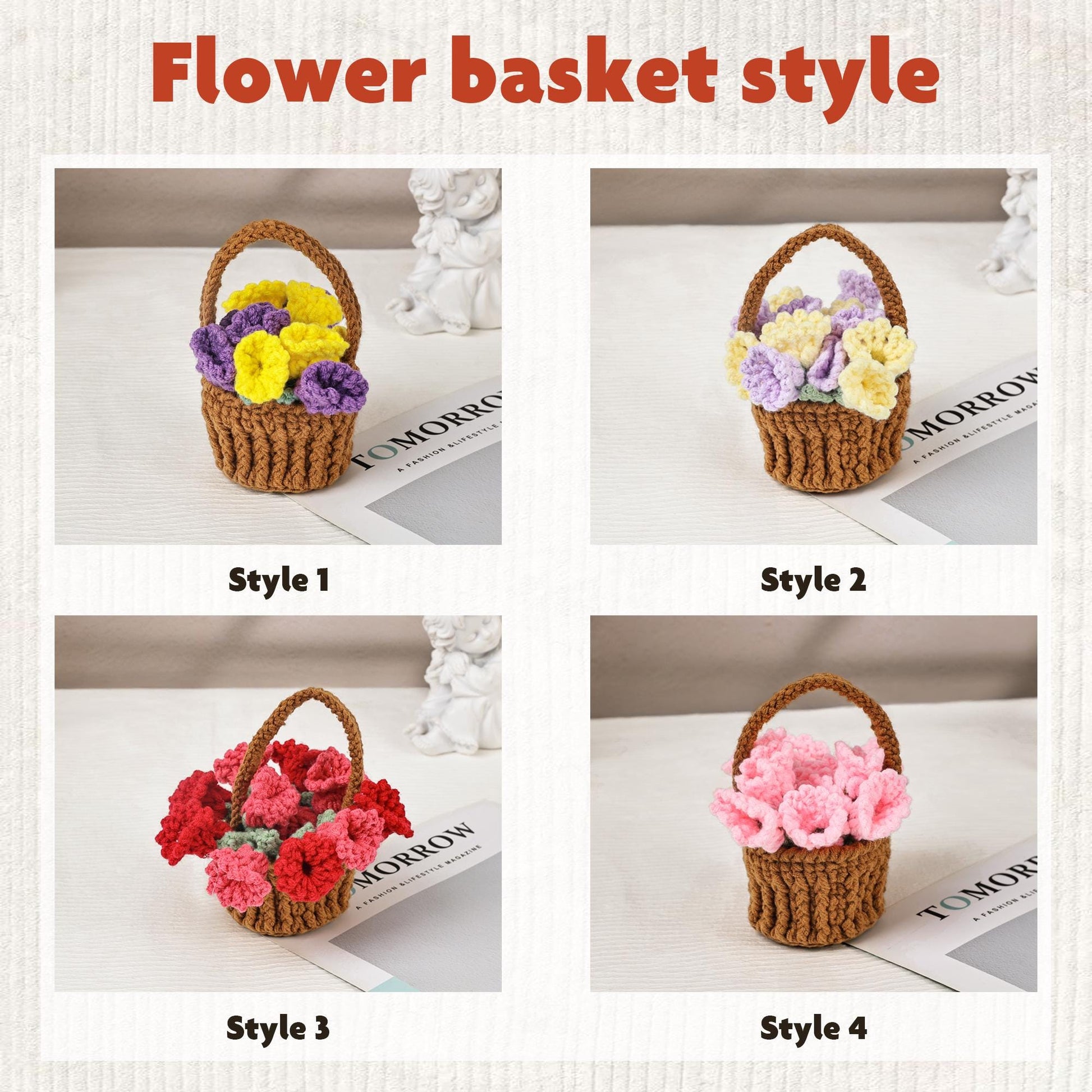 Mother’s Day Crochet Flower Coaster, Handmade Floral Coaster Set, Cute Table Decor, Gift for Mom, Coffee Coaster Gift