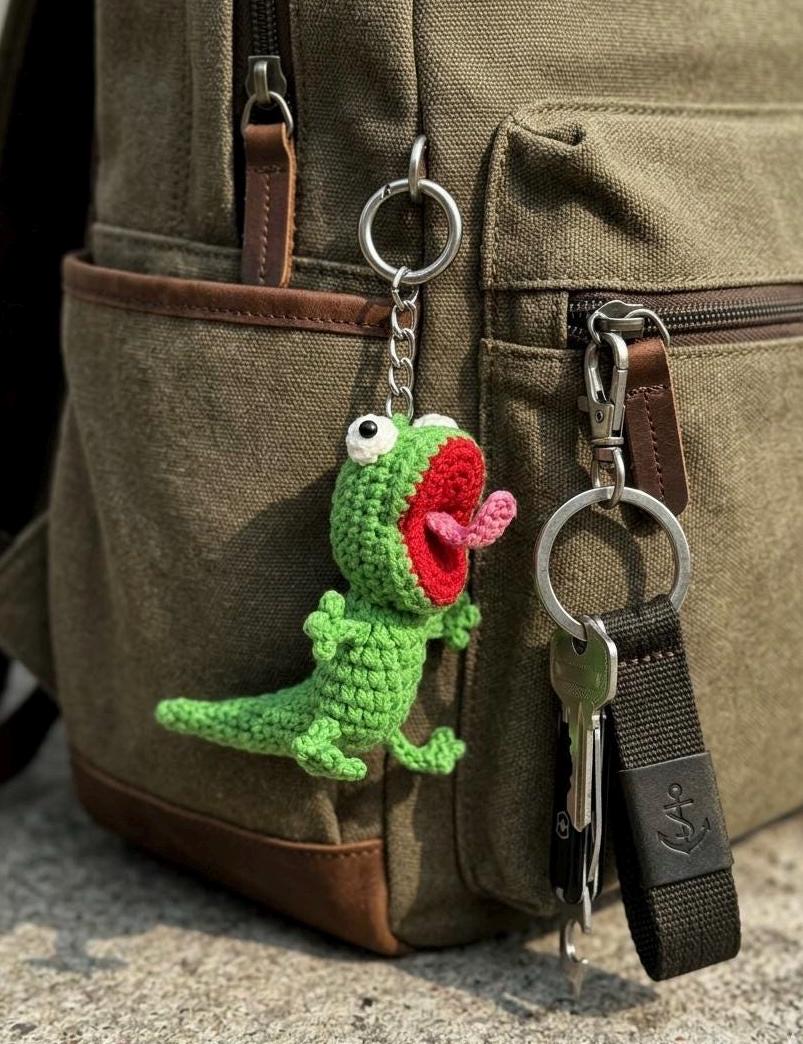 Handmade Lizard Crochet, Hoppers Characters Doll Plush, Lizard screaming meme, Funny crochet gift for mom - him Tom Lizard Hoppers Amigurumi