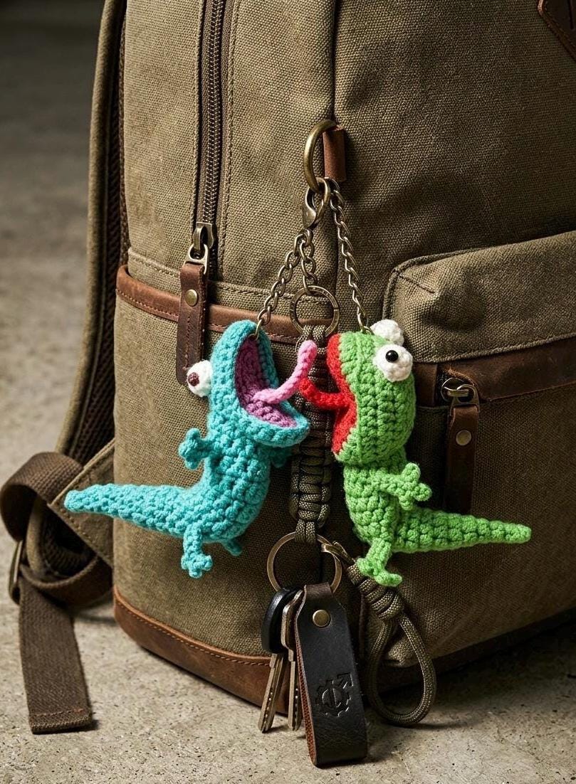 Handmade Lizard Crochet, Hoppers Characters Doll Plush, Lizard screaming meme, Funny crochet gift for mom - him Tom Lizard Hoppers Amigurumi