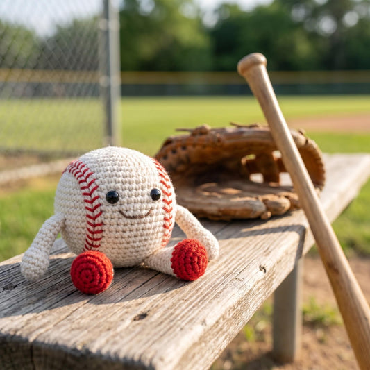 Crochet Amigurumi Softball, Baseball, Soccer Ball, Tennis Ball, Basketball, Football Plush, Positive Sports Gift for Fan Lover