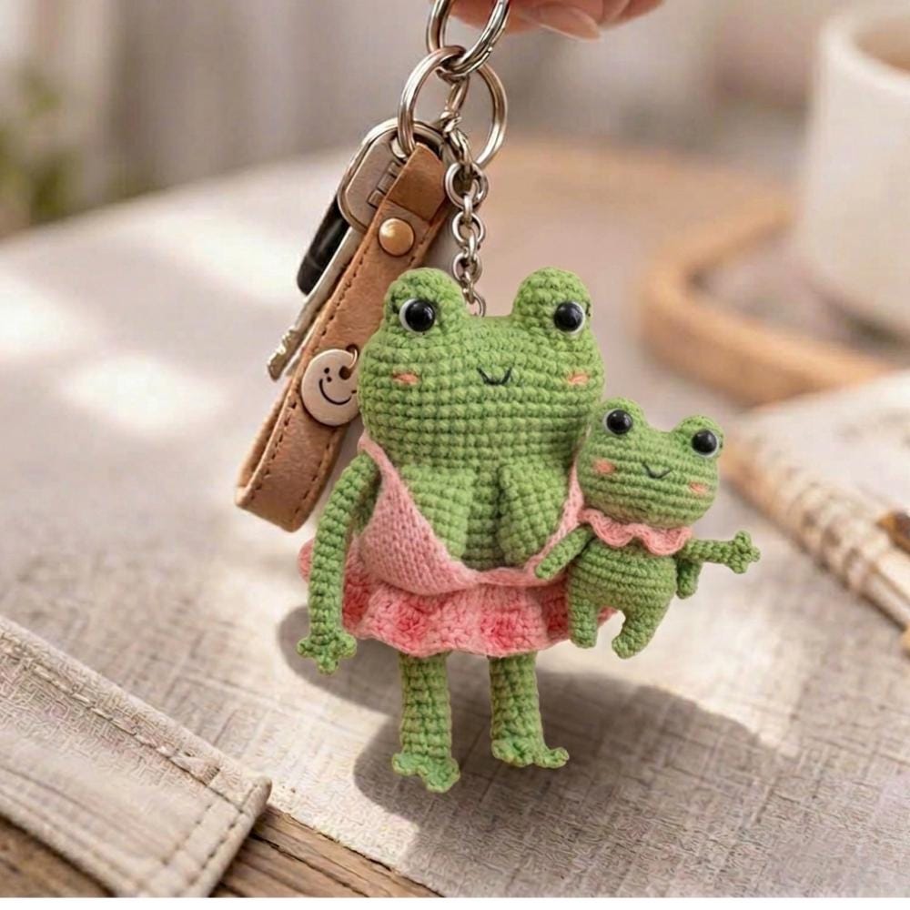 Crochet Mother & Frog Baby Frog Plush, Mother's Day Gift, Handmade Frog Family, Gift for Mom, Cute Family Keepsake, Amigurumi Frog Decor