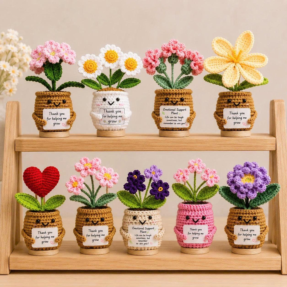 Handmade Crochet Plant, Crochet Daisy/Sunflower/Rose/Tulip, Emotional Support Crochet Flower, Teacher Appreciation Gift, Mother's Day Gift