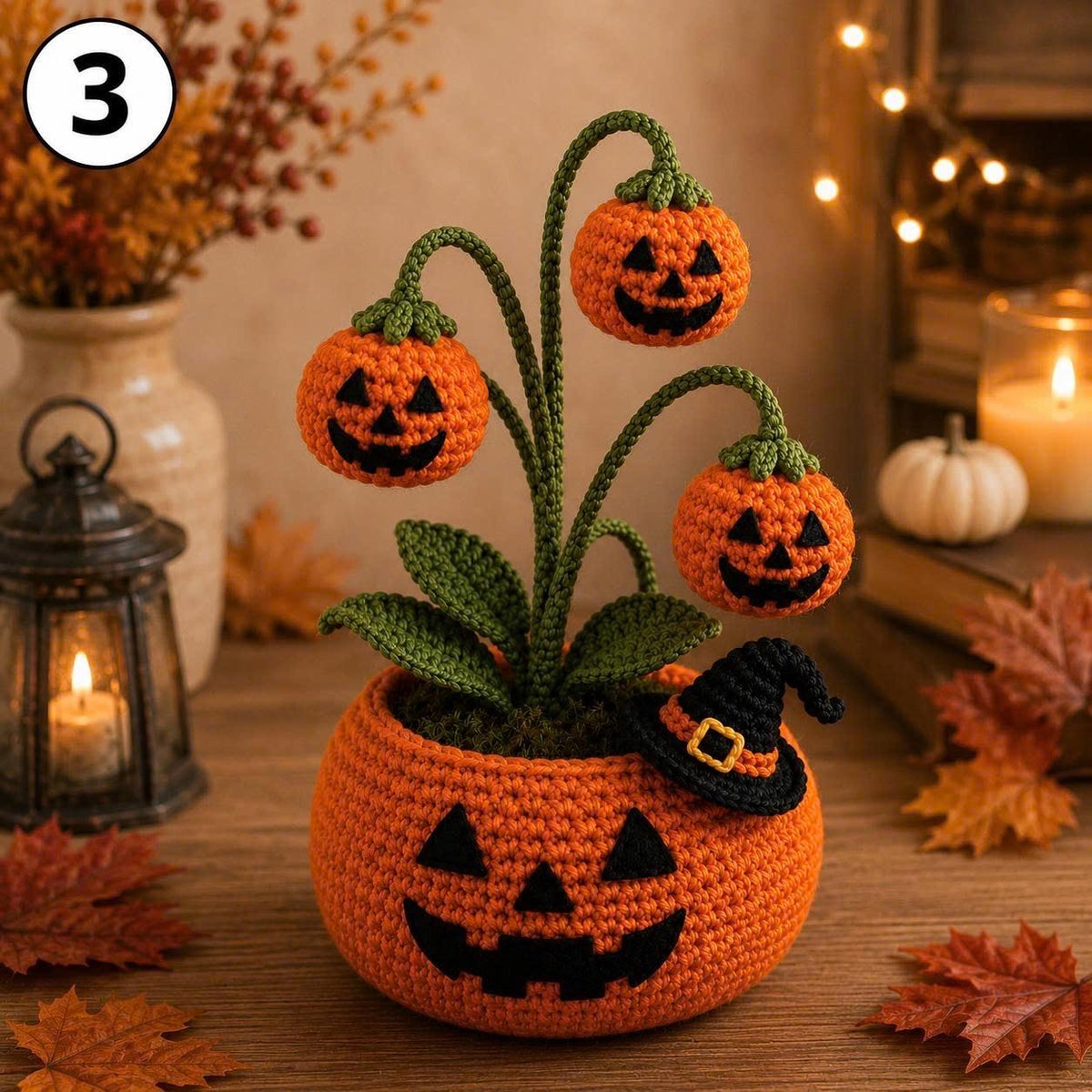Crochet Halloween Pumpkin Ghost Pot, Spooky Pumpkin Decor, Ghost Flower Pot, Halloween Desk Decor, Handmade Gothic Home Decor,Halloween Gift