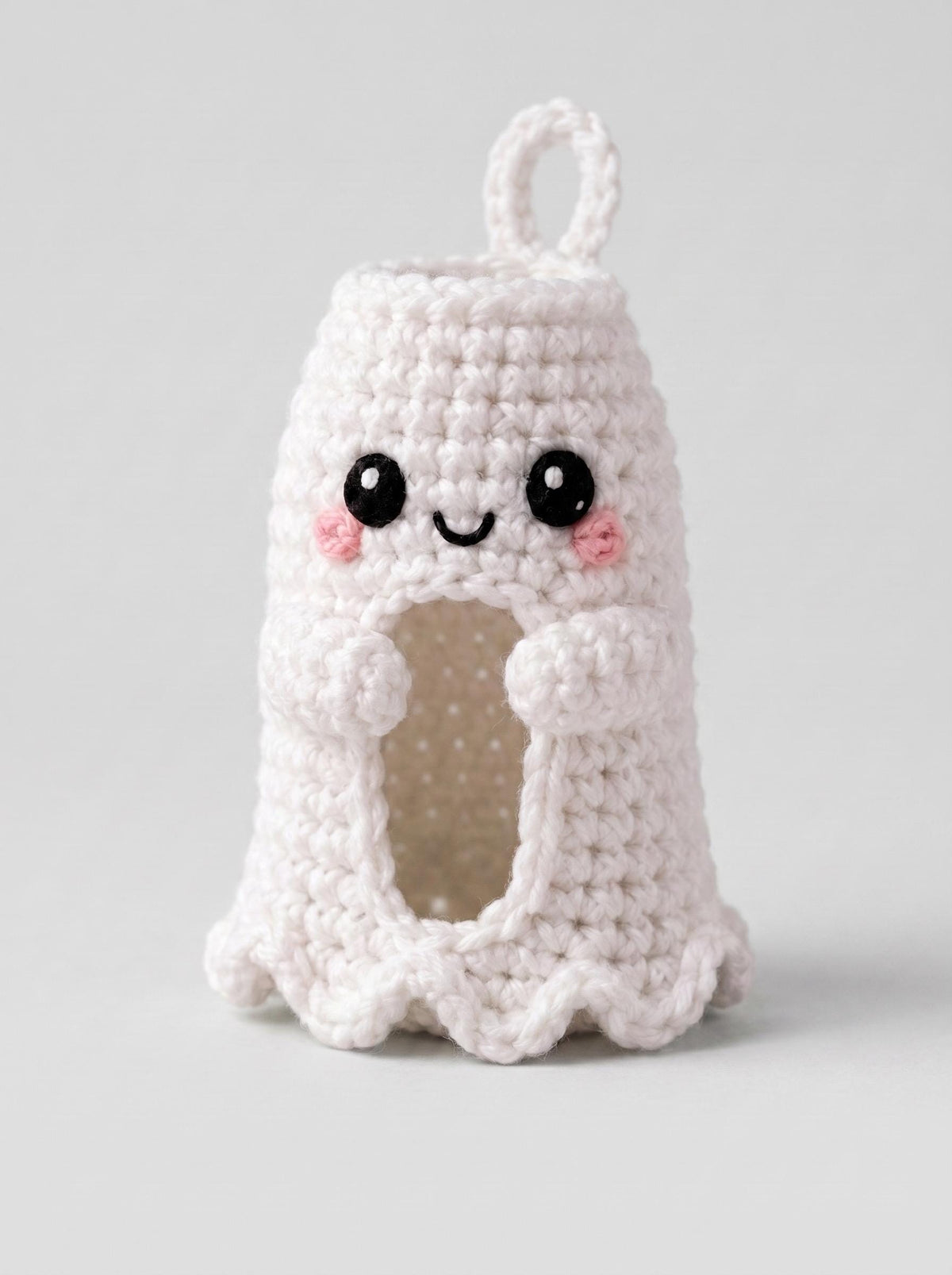 Ghost Lip Balm Holder, Crochet Chapstick Holder, Halloween Bag Charm, Cute Ghost Keychain, Spooky Cute Gift, Purse Accessory