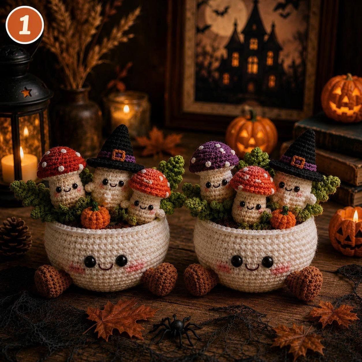 Spooky Crochet Cactus Pot, Halloween Desk Decor, Ghost Cactus Decor, Handmade Halloween Gift, Cute Office Decor, Gothic Home Decor