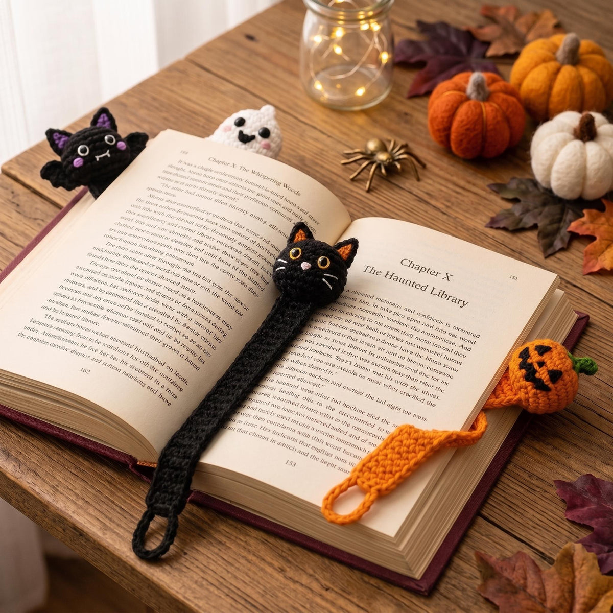 Crochet Halloween Bookmark, Spooky Book Lover Gift, Ghost Witch Bookmark, Back to School Gift, Gothic Book Accessory, Halloween Gift