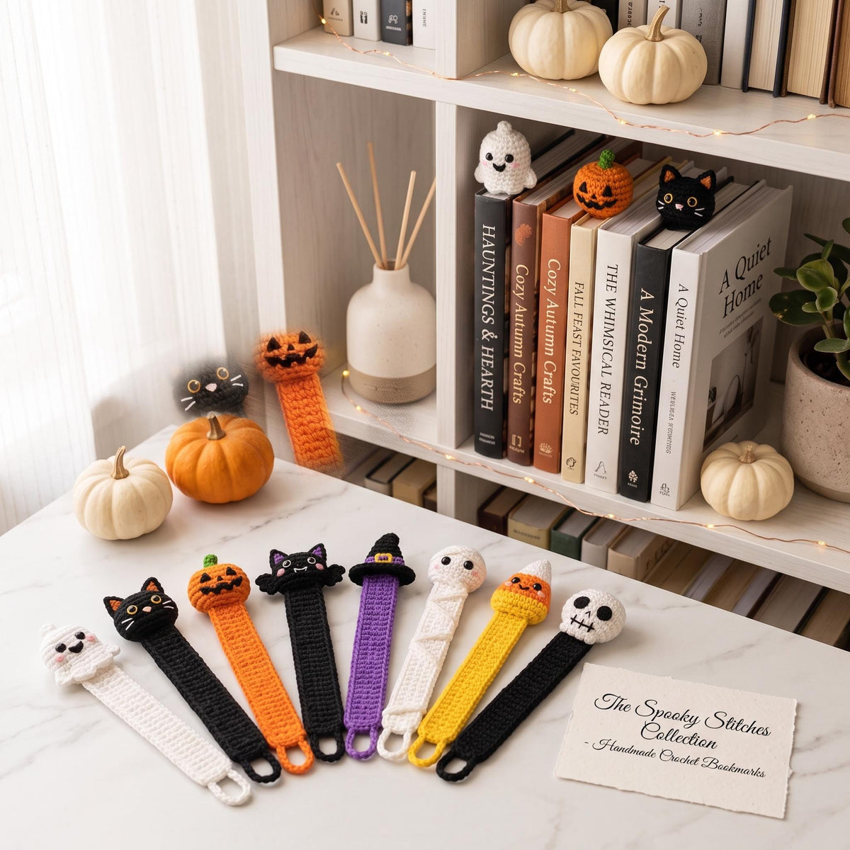 Crochet Halloween Bookmark, Spooky Book Lover Gift, Ghost Witch Bookmark, Back to School Gift, Gothic Book Accessory, Halloween Gift