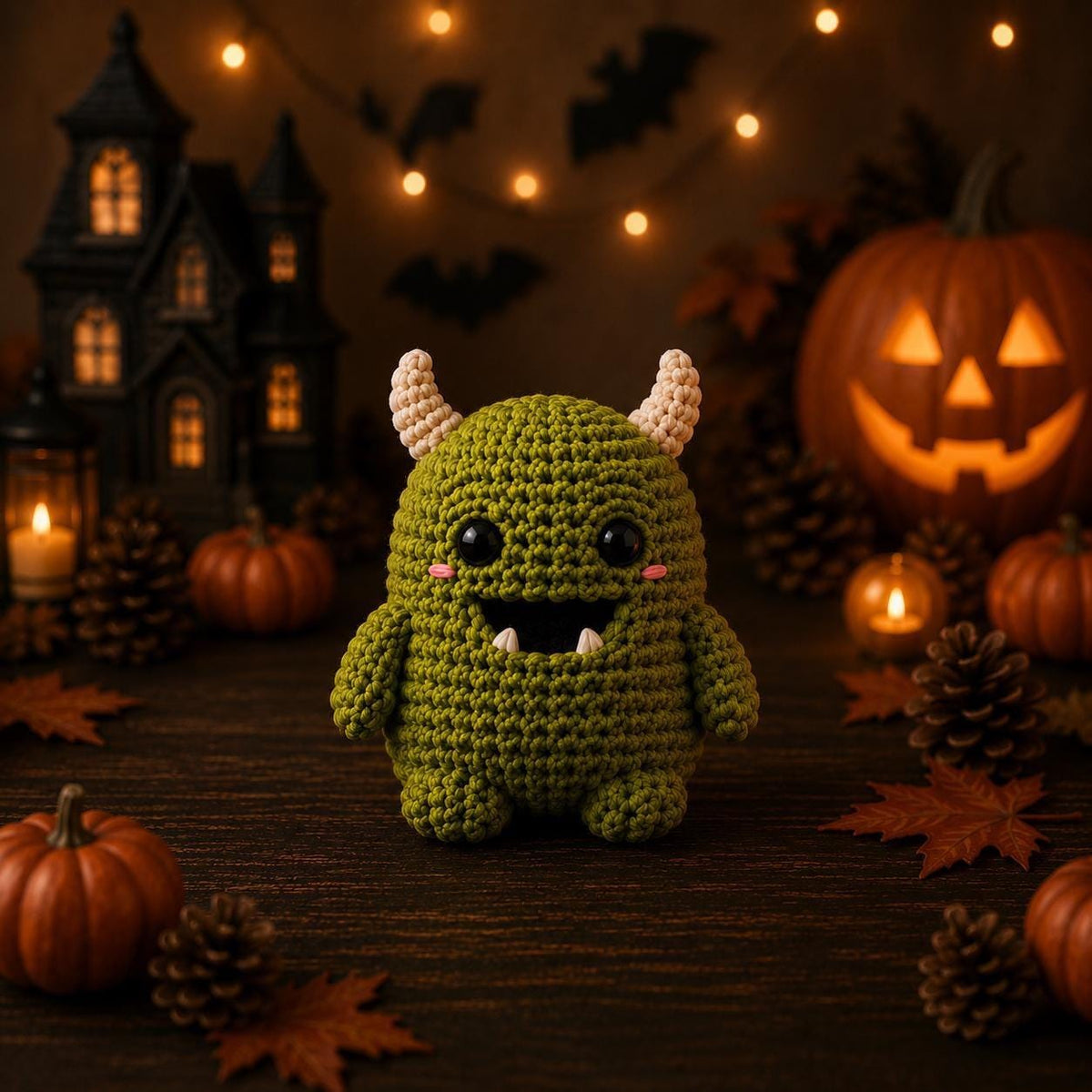 Crochet Monster Plush Collection, Cute Halloween Amigurumi, Purple Green Orange Monster, Spooky Desk Decor, Funny Halloween Gift