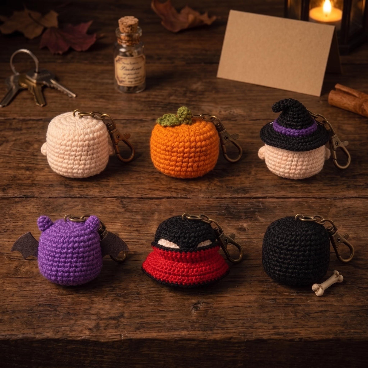 Halloween Crochet Marshmallow, Ghost Pumpkin Bat Witch Marshmallow, Cute Amigurumi Plush, Spooky Desk Decor, Kawaii Halloween Gift